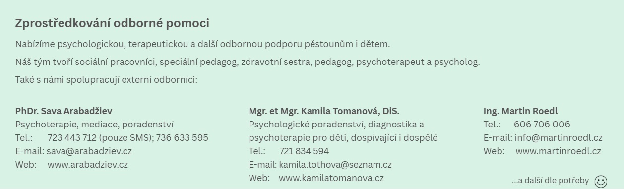 Kontakty pěstounská péče Žatec